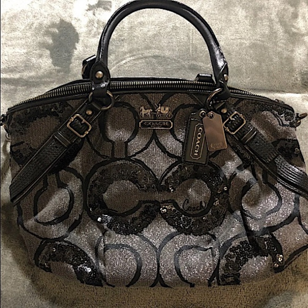 Coach Black Sequin and Sparkly Purse